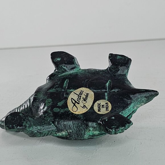 Andrea By Sadek Turtle Figurine Brass Bronze Colored India - Picture 6 of 8